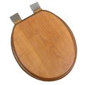 Plumbing Technologies Plumbing Technologies 5F1R1-18BN Decorative Wood Round Front Toilet Seat with Brushed Nickel Hinges; Dark Brown Oak 5F1R1-18BN